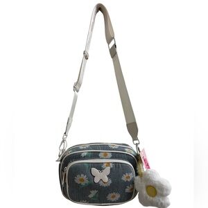 Betsey Johnson denim daisy camera crossbody - NWT